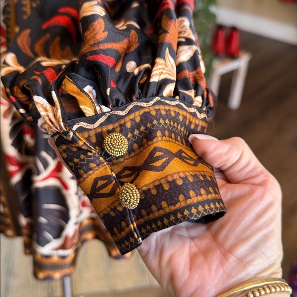 Farm Rio Tapestry Garden V-Neck Belted Wrap Mini Dress NWOT Size Small - Picture 4 of 14